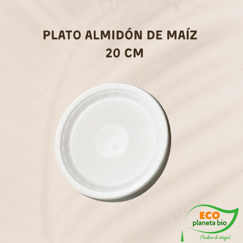PLATO 20 CM ALMIDÓN DE MAÍZ ECOLINE 100 / 500 unidades